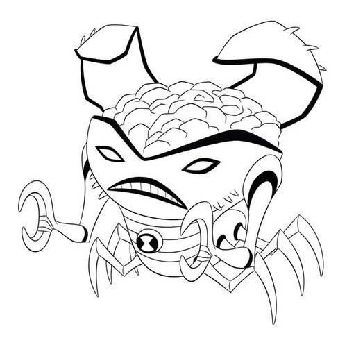 Wise Crab Coloring Page free printable Ben 10 Coloring Pages coloring page