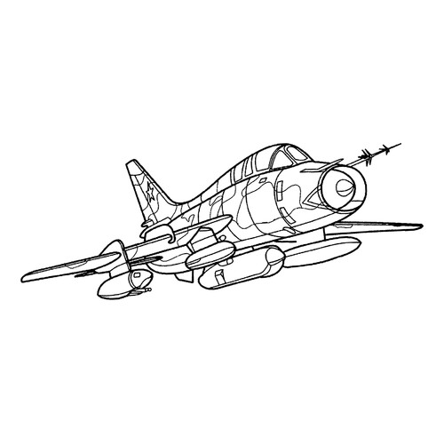 Página para colorear «Caza Su-22» dibujo para colorear gratis de Páginas para colorear de cazas