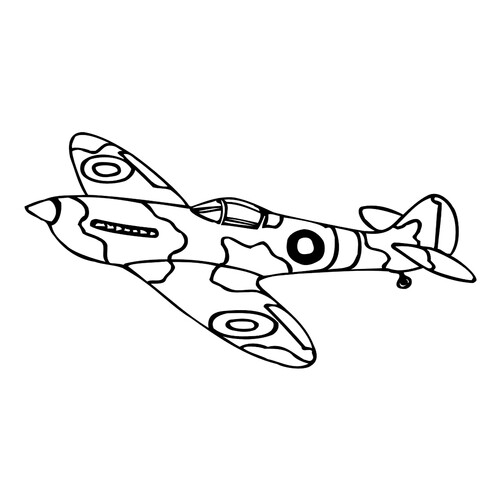 Página para colorear: Avión con pintura militar dibujo para colorear gratis de Páginas para colorear de cazas