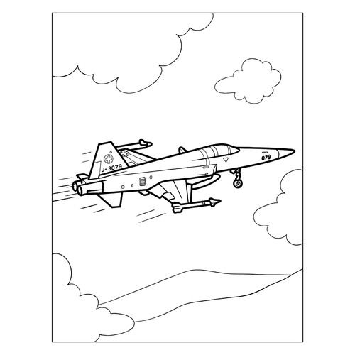 Swiss Northrop F-5 "Freedom Fighter" Coloring Page free printable Fighter Jet Coloring Pages coloring page