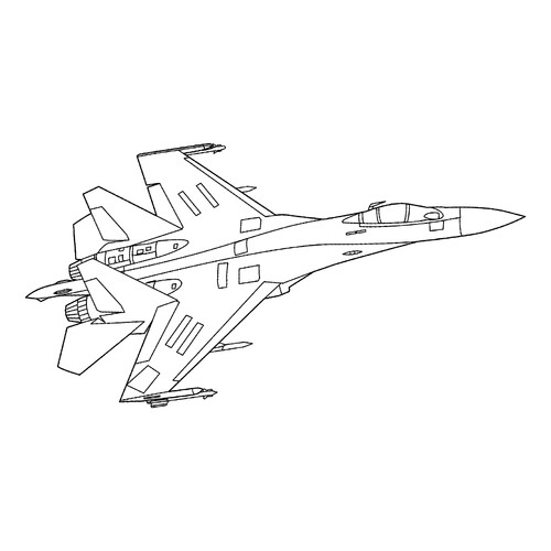 Página para colorear «Caza militar» dibujo para colorear gratis de Páginas para colorear de cazas