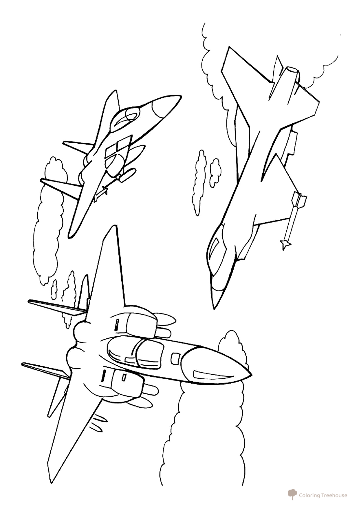 Air Battle Coloring Page free printable Fighter Jet Coloring Pages coloring page