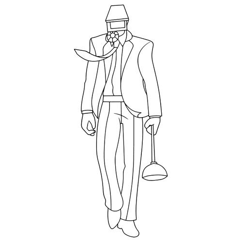 VantuzMen Full-Body Coloring Page free printable Camera Man Coloring Pages from Skibidi Toilet coloring page