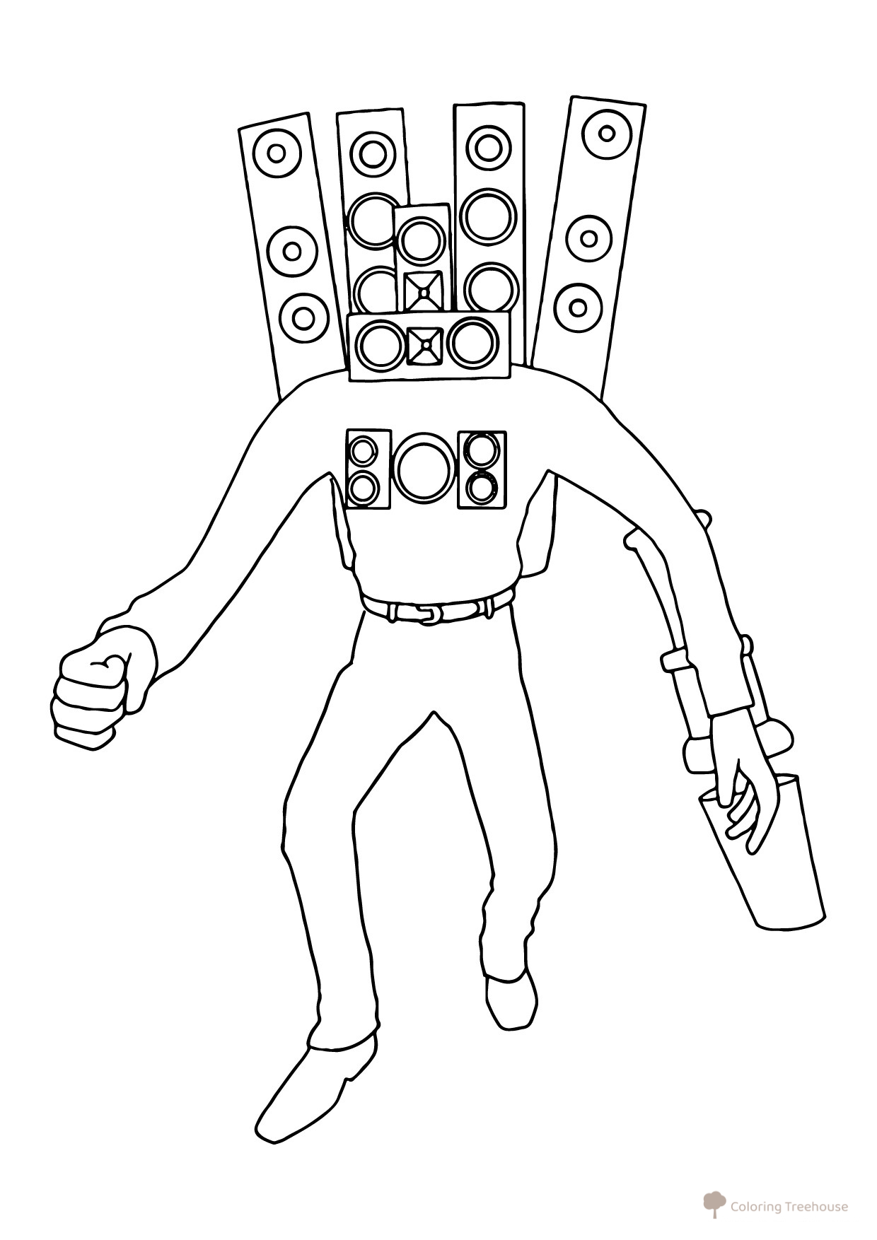 Dibujos para colorear de Big SpeakerMan dibujo para colorear gratis de Páginas para colorear de Spikermen (Skibidi Toilet)