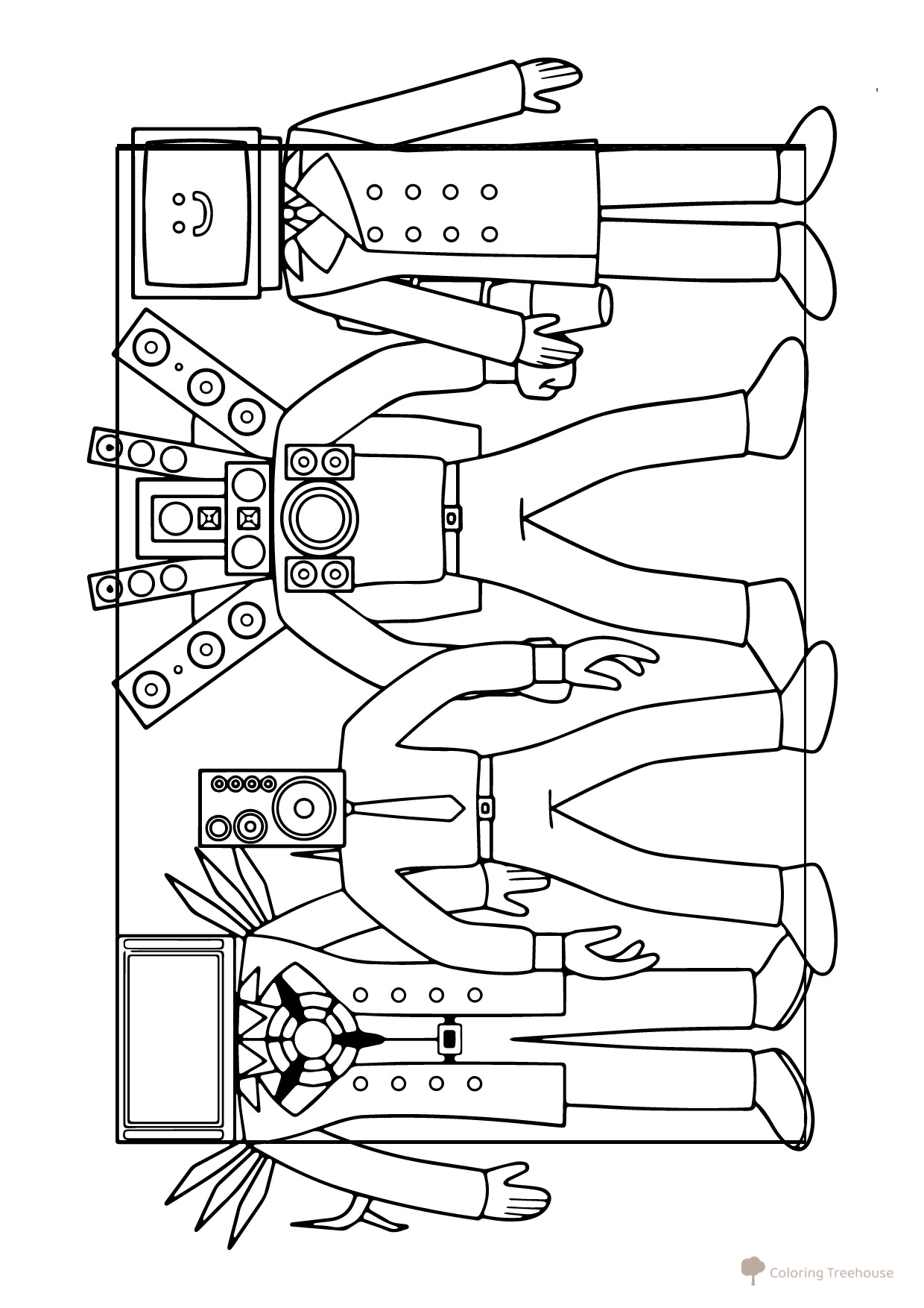 Regular and Titan SpeakerMen & TV Men Coloring Pages free printable Skibidi Toilet Speaker Man Coloring Pages coloring page