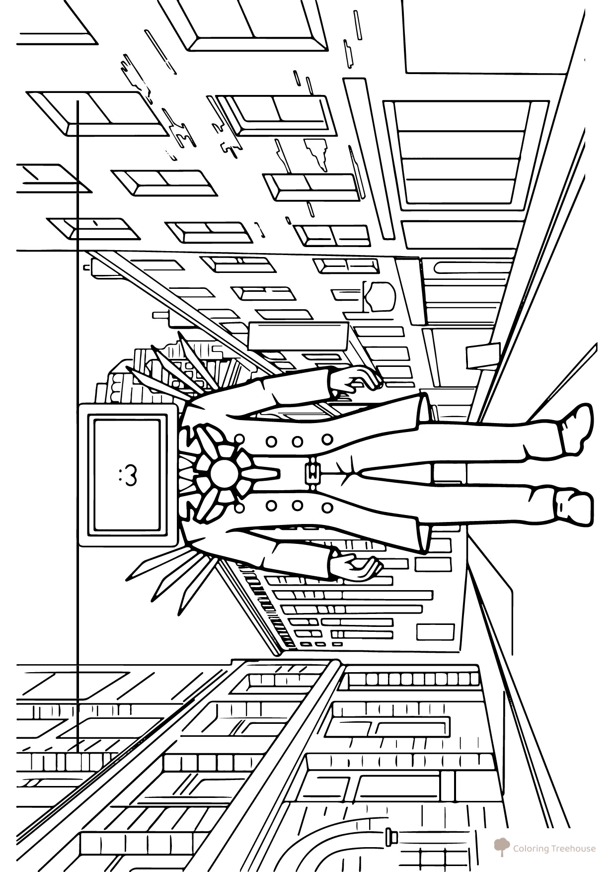 Titan TV Men on the Street Coloring Page free printable TV Man Coloring Pages from Skibidi Toilet coloring page