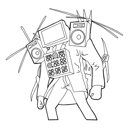 Página para colorear: Helicóptero TV Men Titán dibujo para colorear gratis de Dibujos para colorear de TV Men (serie Skibidi Toilet)
