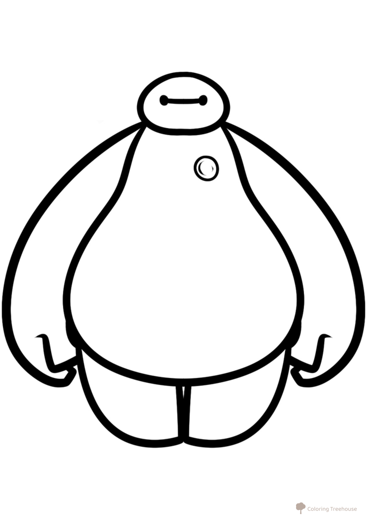 Baymax Coloring Page - Inflatable Robot free printable Big Hero 6 Coloring Pages coloring page