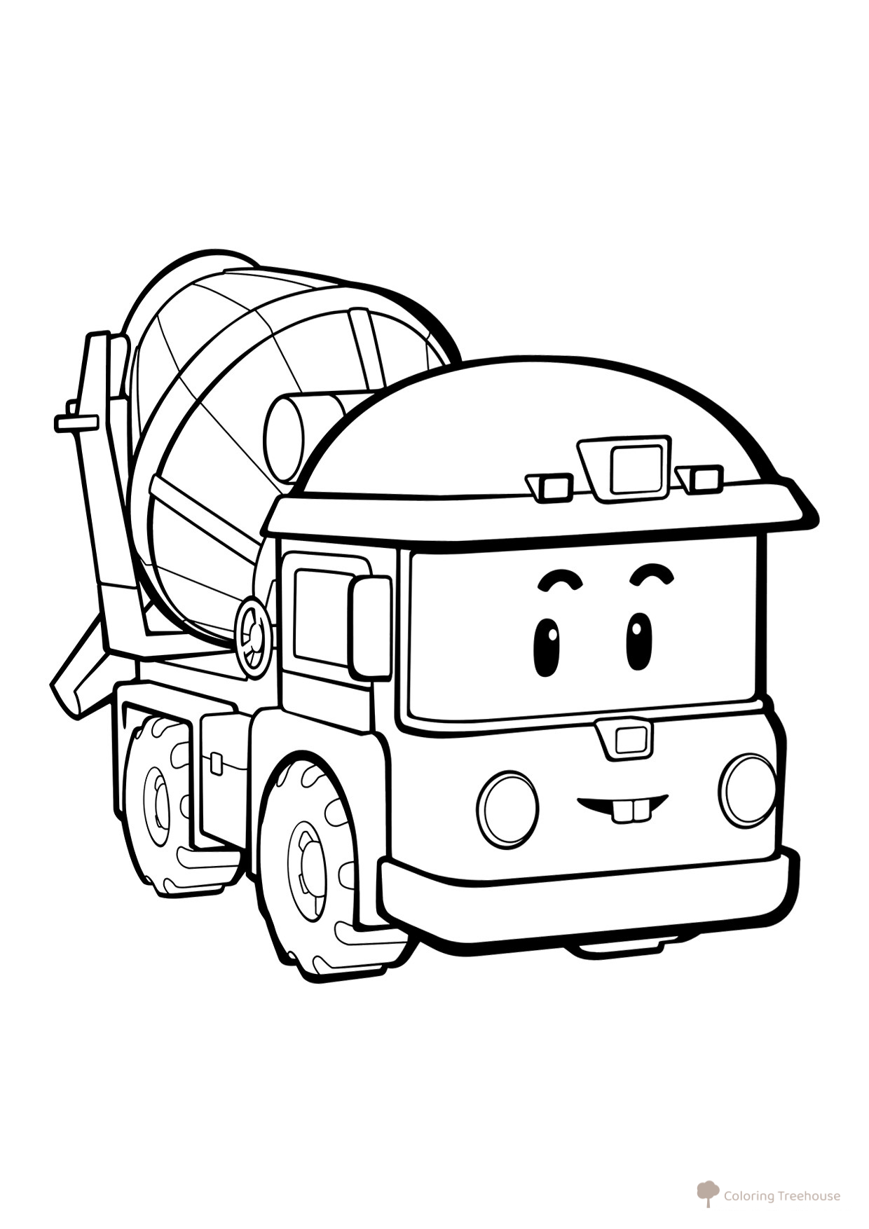 Mikki Cement Mixer Coloring Page free printable Concrete Mixer Coloring Pages coloring page