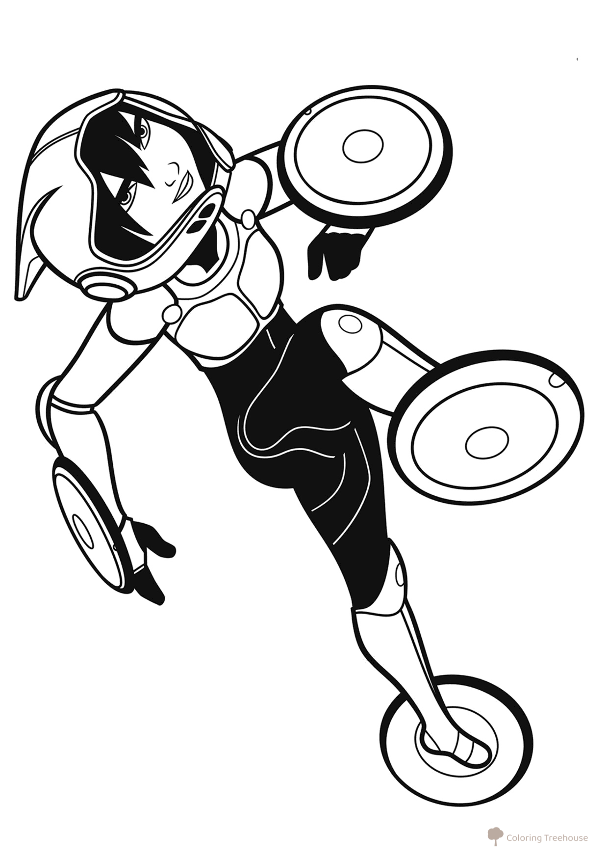 GoGo Tomago Coloring Page from Big Hero 6 free printable Big Hero 6 Coloring Pages coloring page