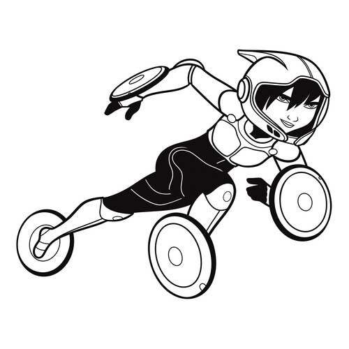 GoGo Tomago Coloring Page from Big Hero 6 free printable Big Hero 6 Coloring Pages coloring page