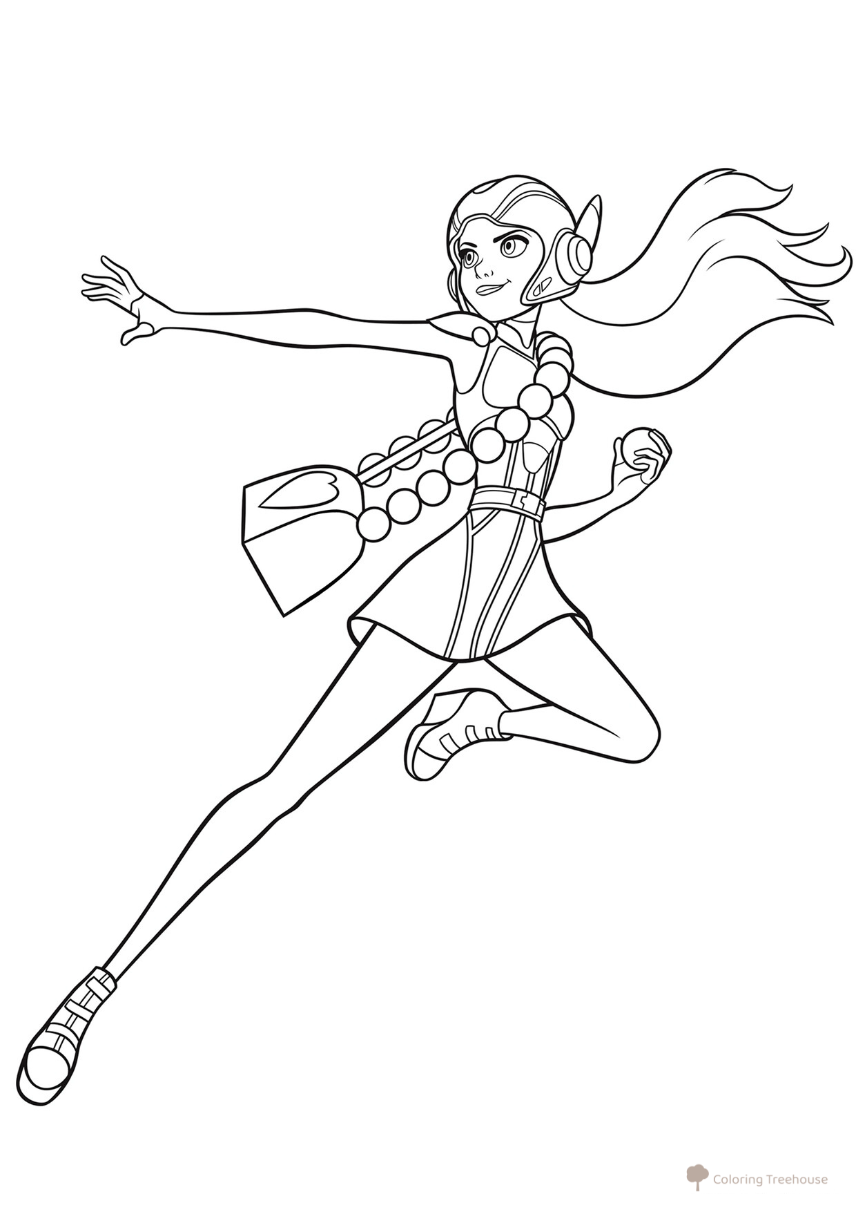Hani Lemon Coloring Page from Big Hero 6 free printable Big Hero 6 Coloring Pages coloring page