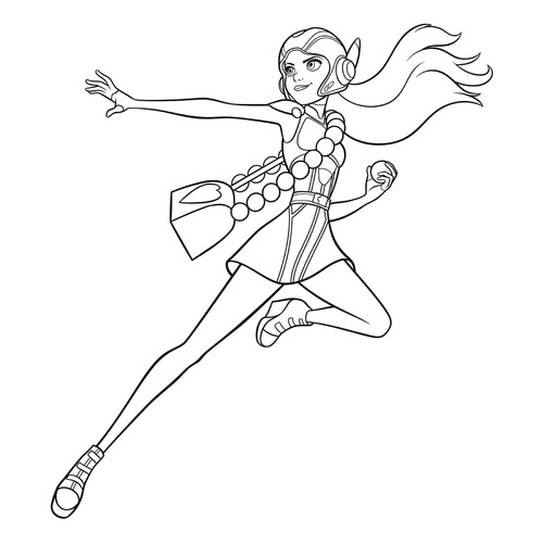 Hani Lemon Coloring Page from Big Hero 6 free printable Big Hero 6 Coloring Pages coloring page