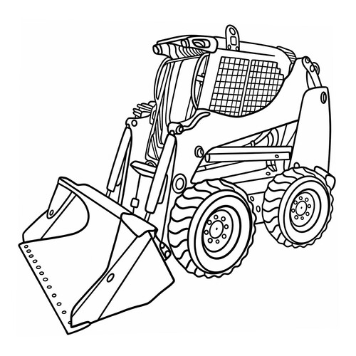 Página para colorear «Mini excavadora compacta» dibujo para colorear gratis de Páginas para colorear de excavadoras