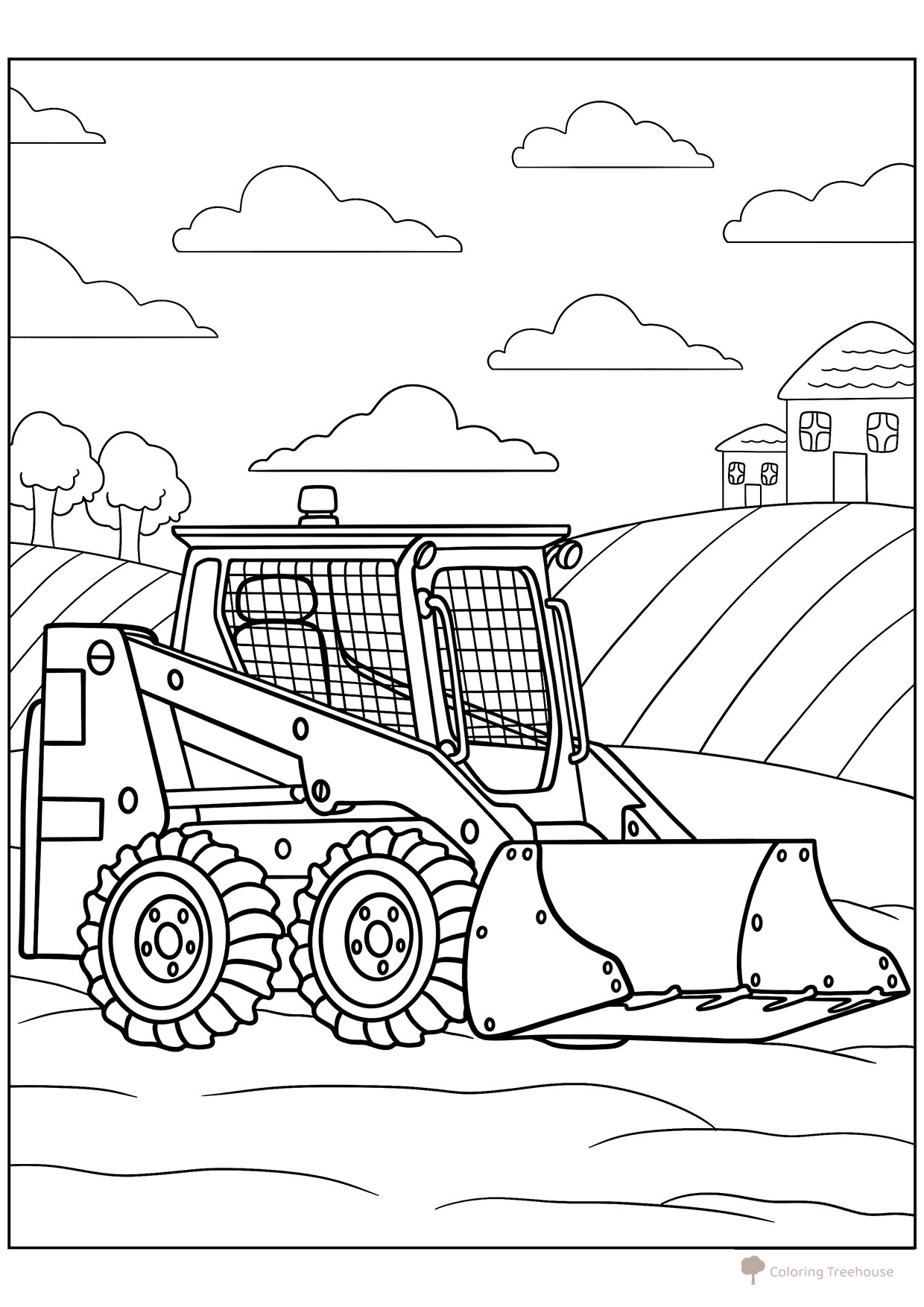 Little Excavator Coloring Page free printable Excavator Coloring Pages coloring page