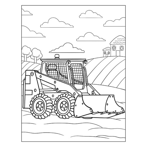 Página para colorear «Pequeño excavador» dibujo para colorear gratis de Páginas para colorear de excavadoras