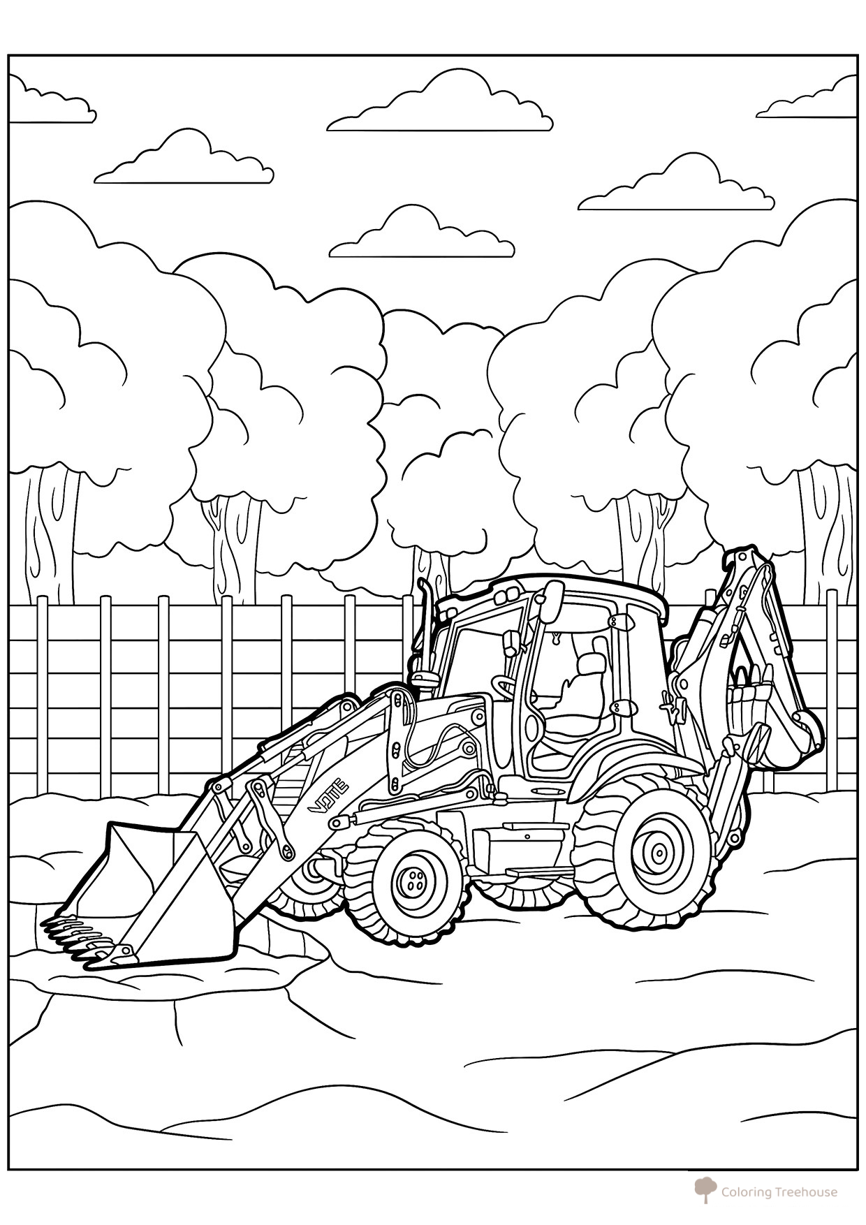 Massive Excavator Coloring Page free printable Excavator Coloring Pages coloring page