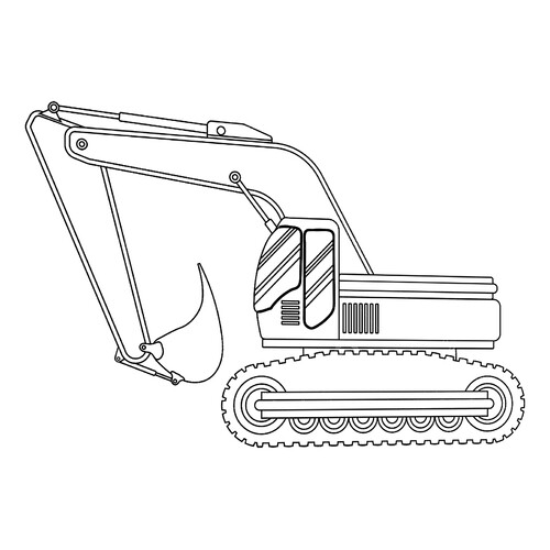 Página para colorear «Excavadora potente» dibujo para colorear gratis de Páginas para colorear de excavadoras