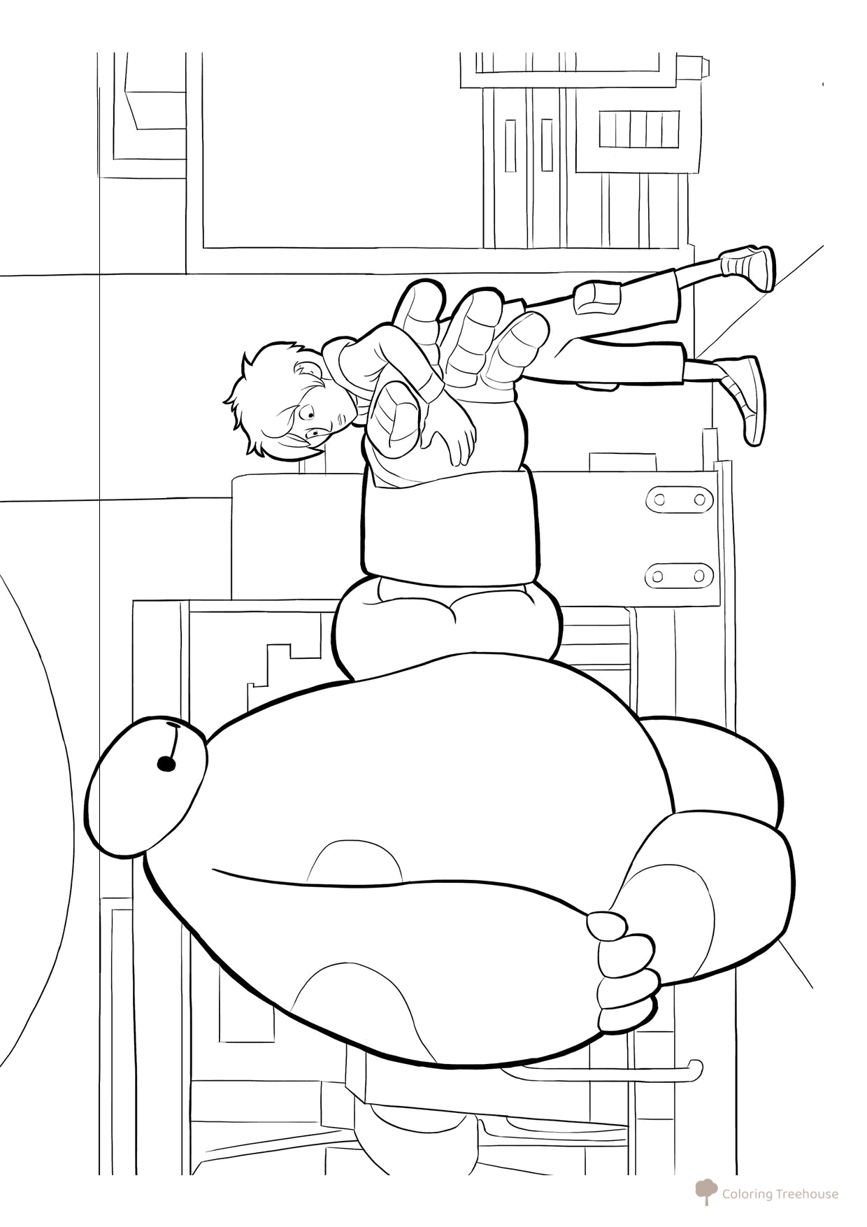 Página para colorear: Hiro viste a Baymax dibujo para colorear gratis de Páginas para colorear de Big Hero 6