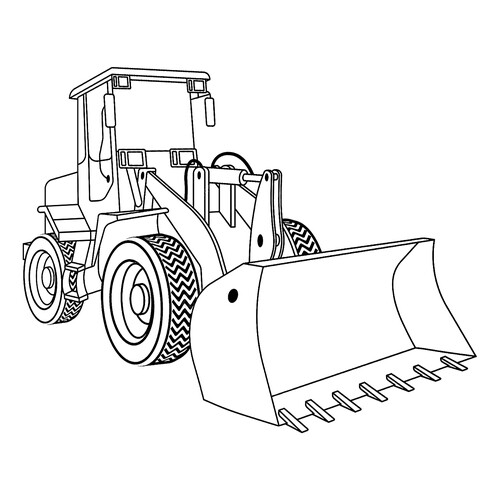 Página para colorear: Excavadora de obra dibujo para colorear gratis de Páginas para colorear de excavadoras
