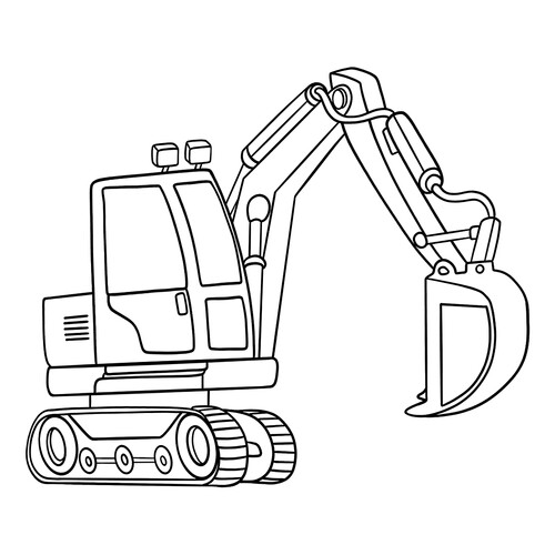Página para colorear «Excavadora universal» dibujo para colorear gratis de Páginas para colorear de excavadoras