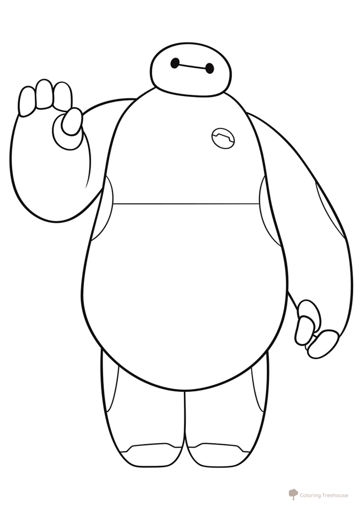 ¡Hola, soy Baymax! - Página para colorear dibujo para colorear gratis de Páginas para colorear de Big Hero 6
