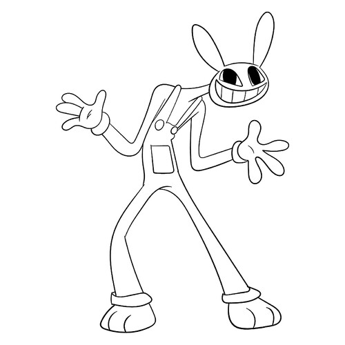 Jex Coloring Page from The Amazing Digital Circus free printable Jax Coloring Pages from The Amazing Digital Circus coloring page