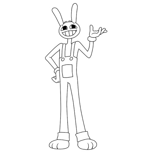Dzheks Full-Body Coloring Page free printable Jax Coloring Pages from The Amazing Digital Circus coloring page