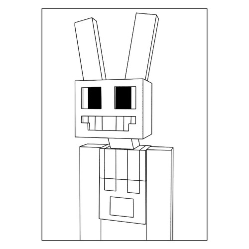 Dzheks in Minecraft-Style Coloring Page free printable Jax Coloring Pages from The Amazing Digital Circus coloring page