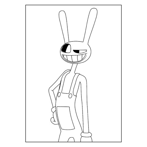 Selfish Jex Coloring Page free printable Jax Coloring Pages from The Amazing Digital Circus coloring page