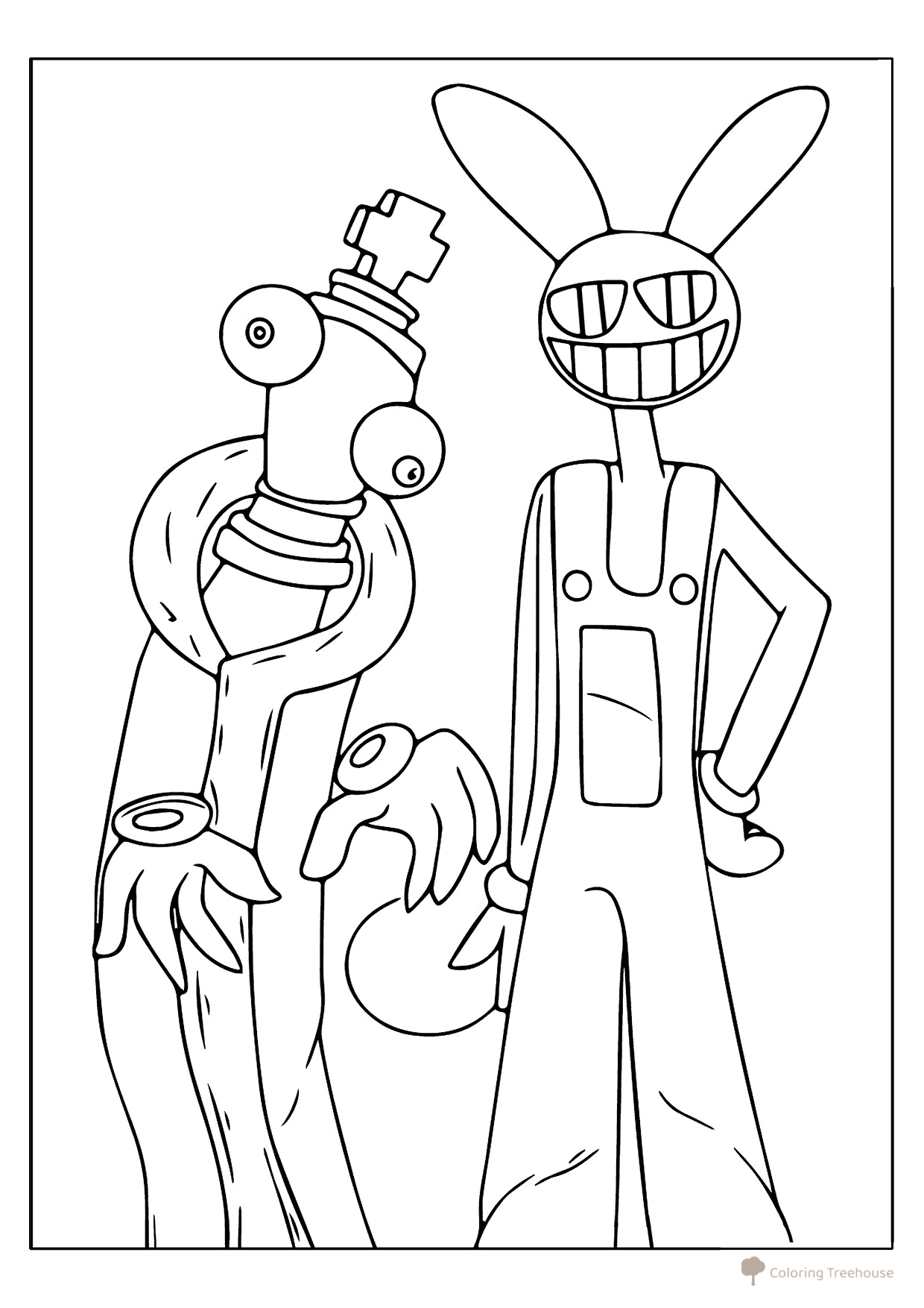 Página para colorear «Korolër y Jeks del circo digital» dibujo para colorear gratis de Páginas para colorear de Jex (Circo Digital)