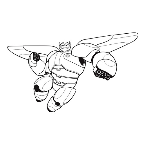 Baymax Robot Coloring Page free printable Big Hero 6 Coloring Pages coloring page