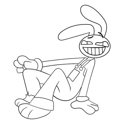 Jex the Lilac Rabbit Coloring Page free printable Jax Coloring Pages from The Amazing Digital Circus coloring page