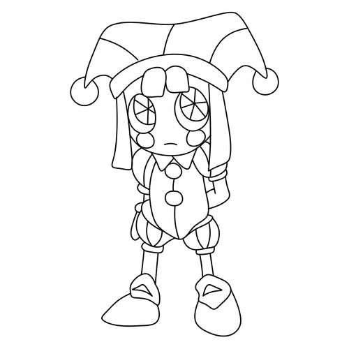Página para colorear «Blednolicaya Pomni» dibujo para colorear gratis de Páginas para colorear de Pomni del circo digital