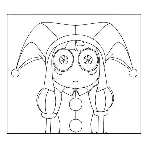 Página para colorear «Pomni iz UCC» dibujo para colorear gratis de Páginas para colorear de Pomni del circo digital