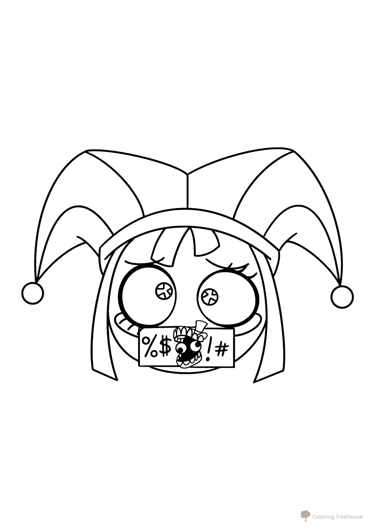 Pomni Is Angry Coloring Page free printable Pomni Coloring Pages from The Amazing Digital Circus coloring page