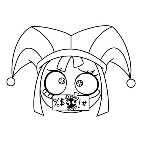 Pomni Is Angry Coloring Page free printable Pomni Coloring Pages from The Amazing Digital Circus coloring page