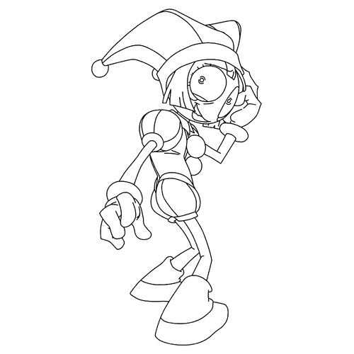 Pomni with a Sly Smile Coloring Page free printable Pomni Coloring Pages from The Amazing Digital Circus coloring page