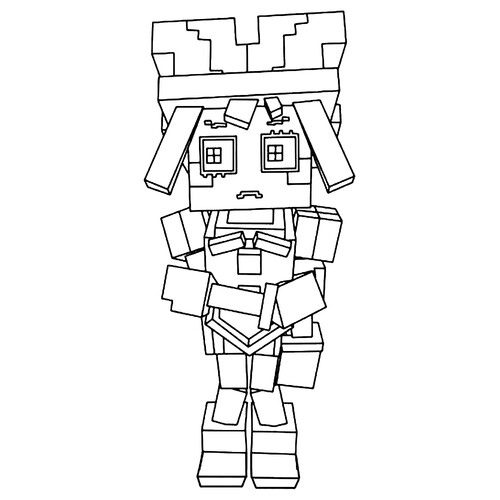 Pomni in Minecraft-Style Coloring Page free printable Pomni Coloring Pages from The Amazing Digital Circus coloring page