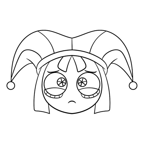 Pomni Portrait Coloring Page free printable Pomni Coloring Pages from The Amazing Digital Circus coloring page
