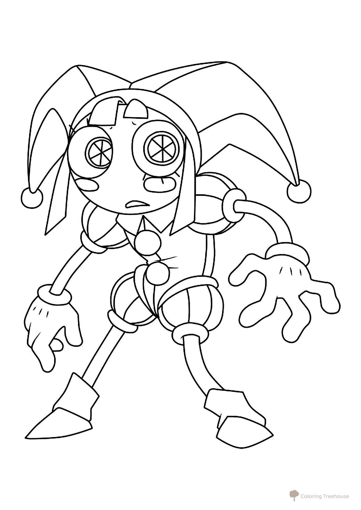 Página para colorear «Robkaya Pomni» dibujo para colorear gratis de Páginas para colorear de Pomni del circo digital
