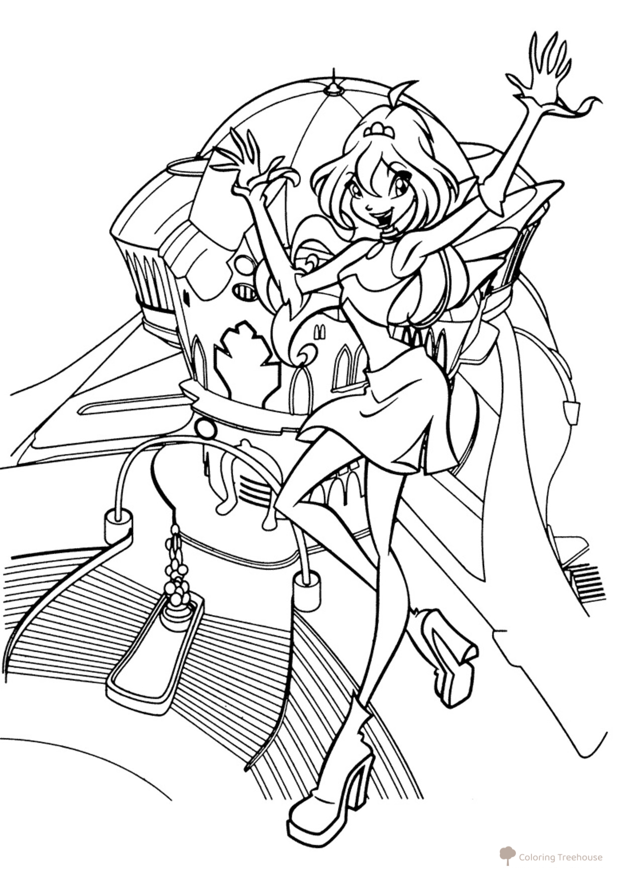 Bloom in Alfea Coloring Page free printable Bloom Winx Coloring Pages coloring page