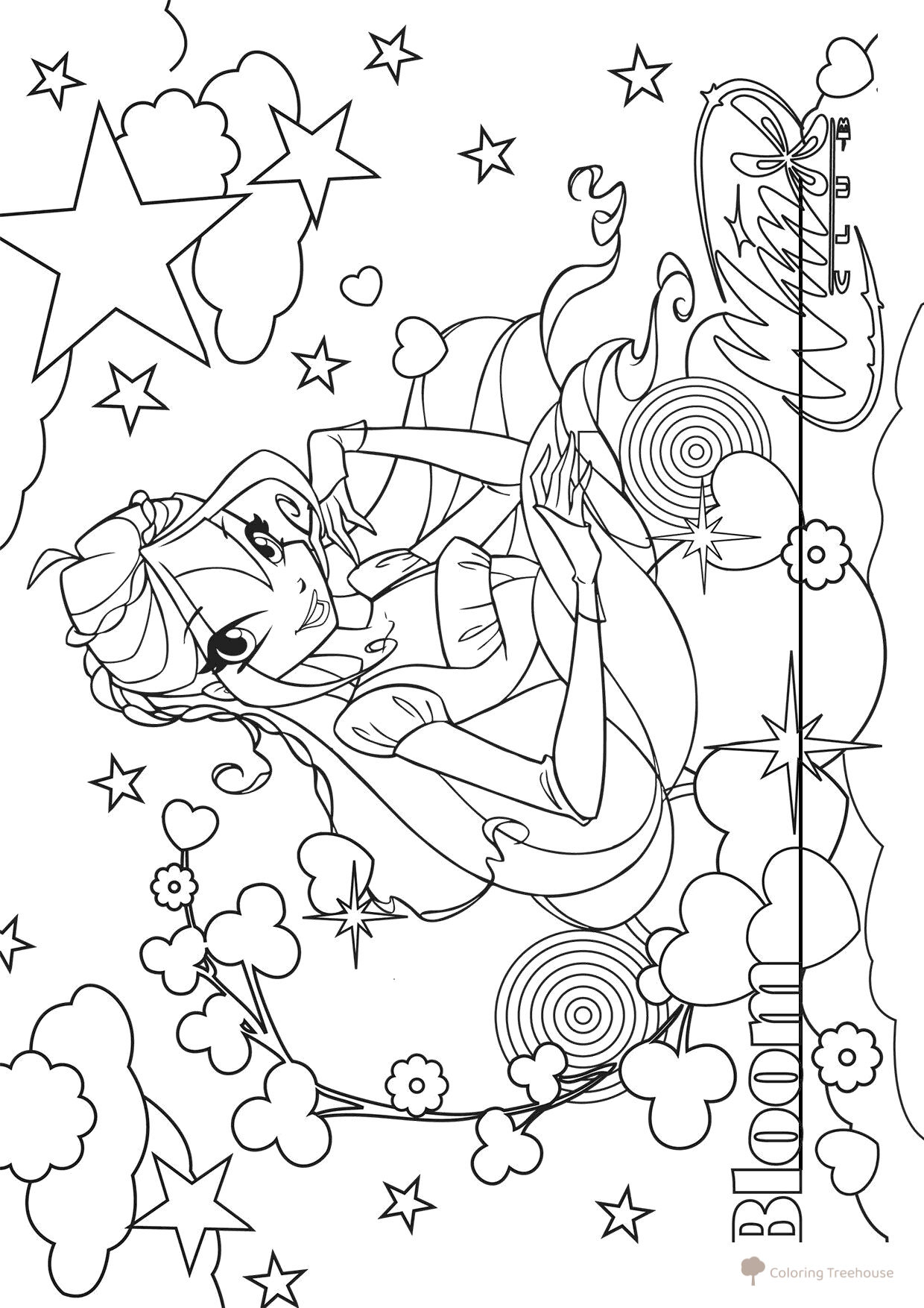 Winx Bloom Poster Coloring Page free printable Bloom Winx Coloring Pages coloring page