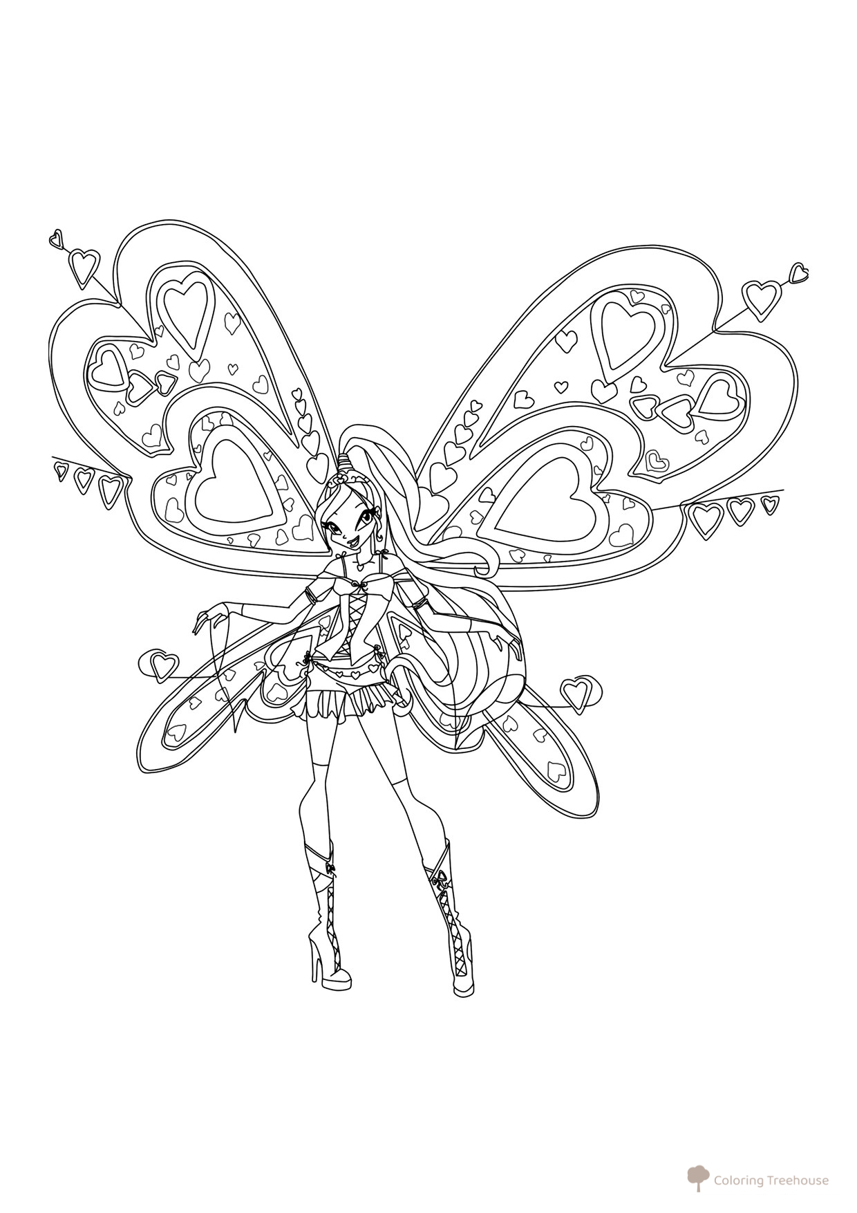 Página para colorear Winx Bloom en modo Flaryx dibujo para colorear gratis de Páginas para colorear de Bloom (Winx)