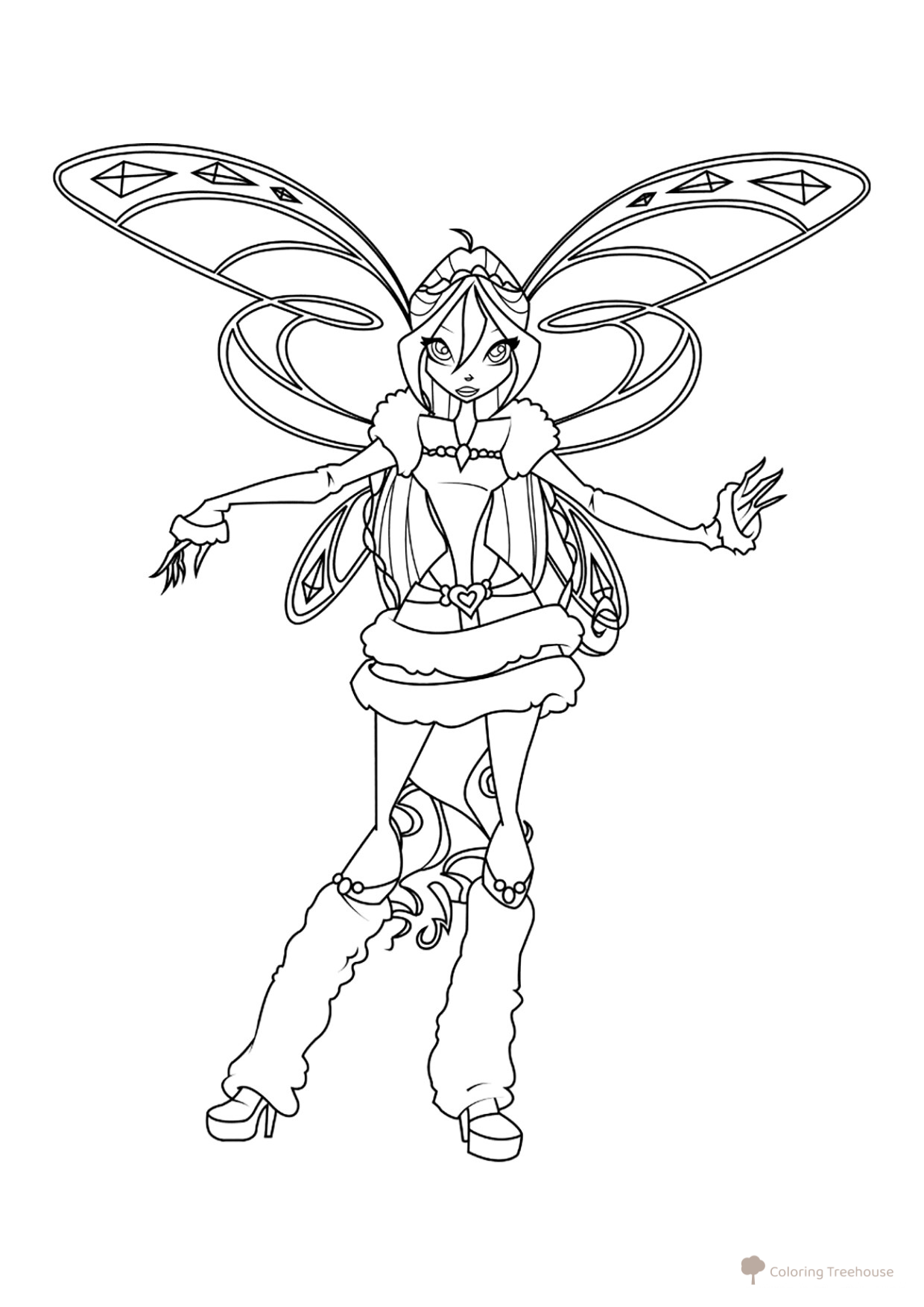 Winx Bloom Laviks Coloring Page free printable Bloom Winx Coloring Pages coloring page