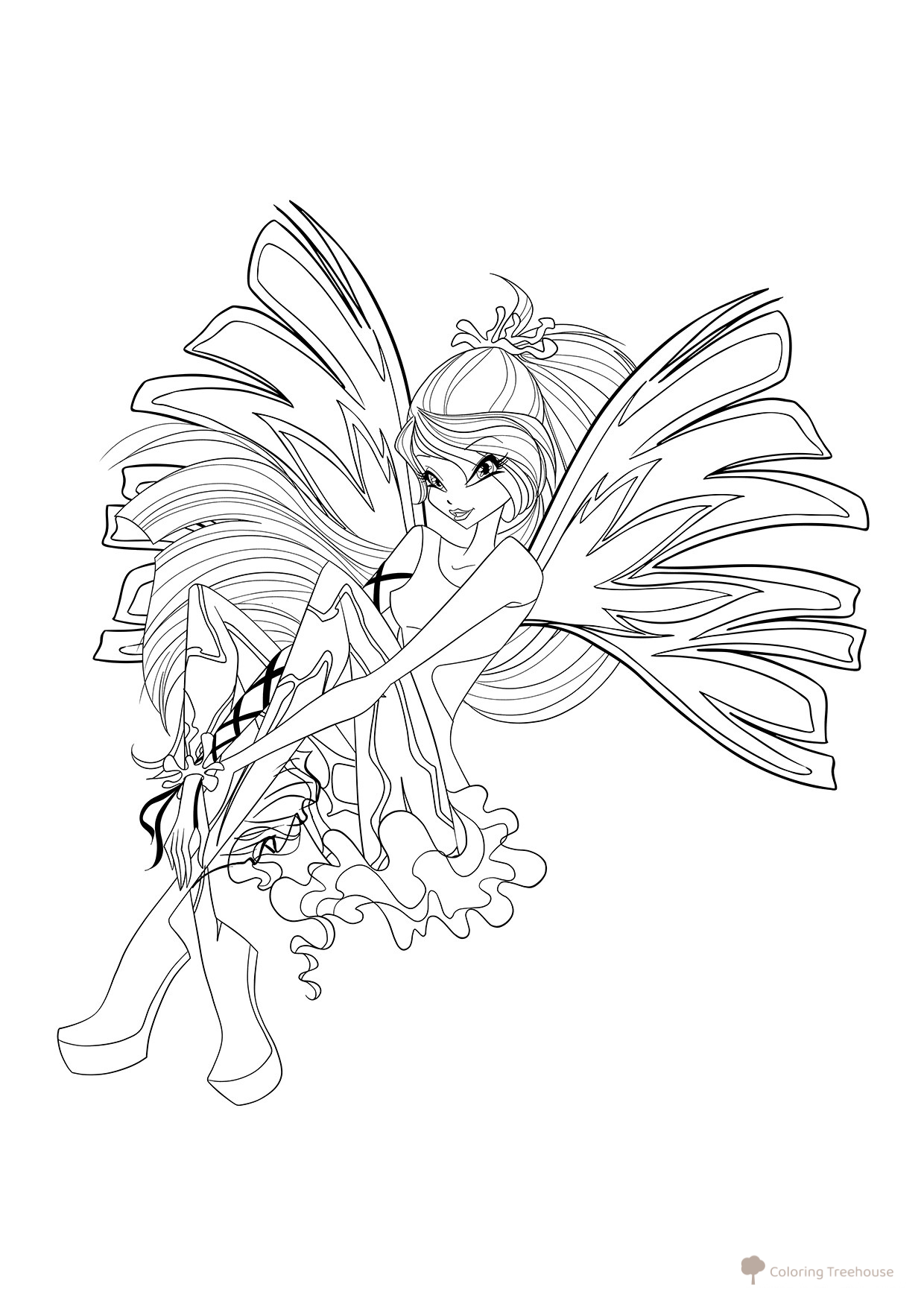 Colorear Winx Bloom Sirenix dibujo para colorear gratis de Páginas para colorear de Bloom (Winx)