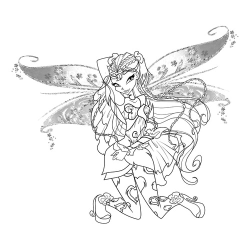 Página para colorear: Flora del Club Winx dibujo para colorear gratis de Páginas para colorear de Flora (Winx)