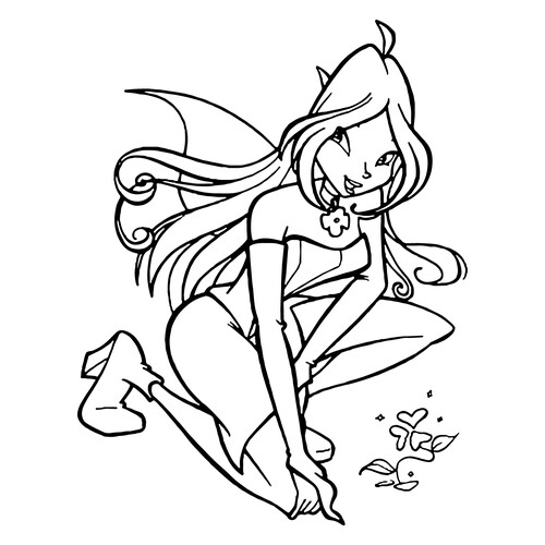 Página para colorear: Flora — pura bondad dibujo para colorear gratis de Páginas para colorear de Flora (Winx)