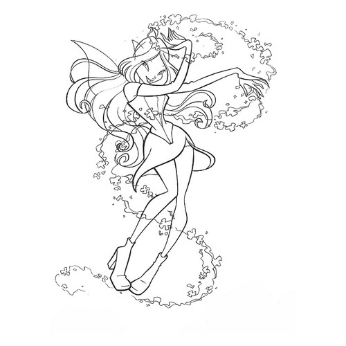 Página para colorear: La magia de la hada Flora dibujo para colorear gratis de Páginas para colorear de Flora (Winx)