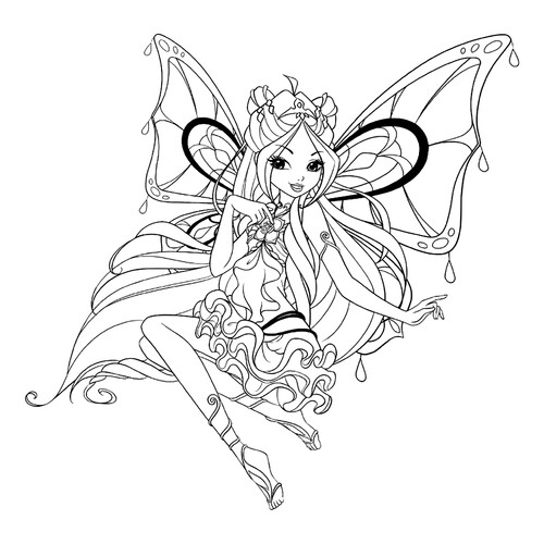Página para colorear Flora (Winx) — temporada 8 dibujo para colorear gratis de Páginas para colorear de Flora (Winx)